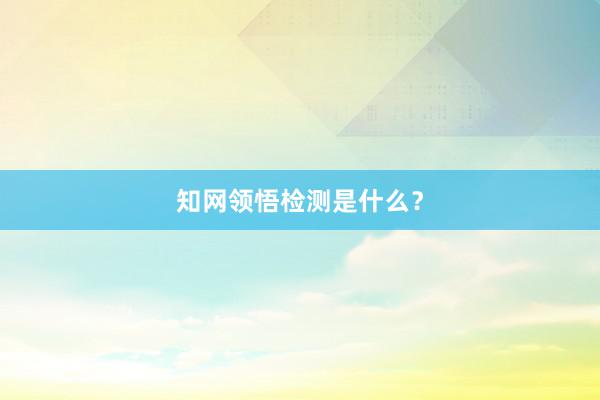 知网领悟检测是什么？